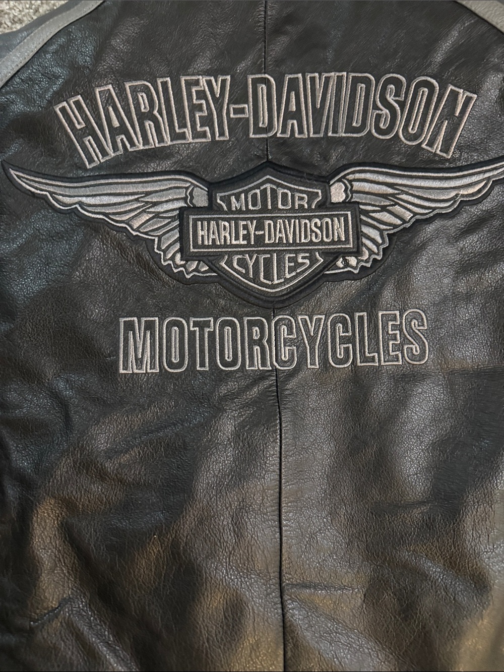 Harley-Davidson Black and Gray Men's Motorcycle Leather Jacket XL - Picture 6 of 6